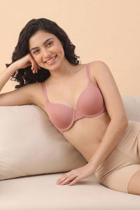Zivame Padded Regular Wired Medium Coverage Tshirt Bra - Rose Tan — thumbnail 4